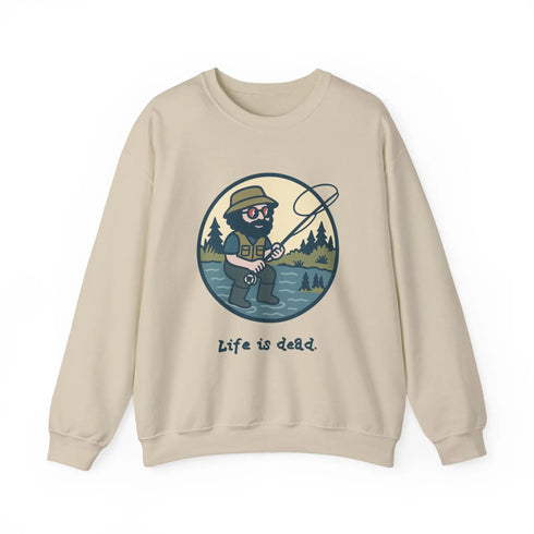 Grateful Dead - Fly Fishin' Jerry | Life is dead. Crewneck Sweatshirt - StealieShop